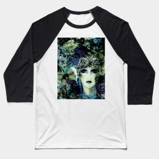 ART DECO COLLAGE FLAPPER , POSTER PRINT BLUE Baseball T-Shirt